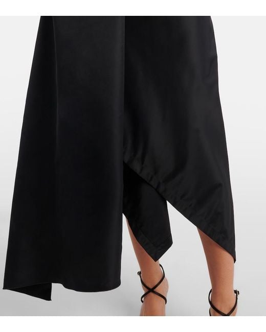 David Koma Black Sequined Draped Maxi Dress