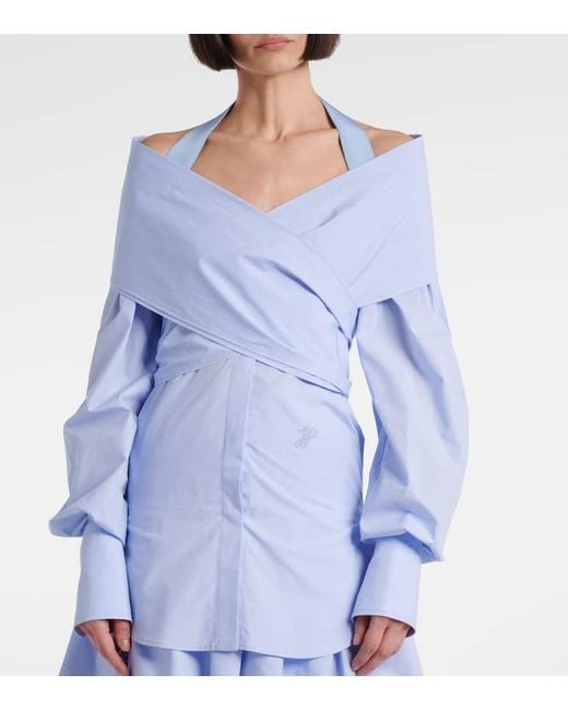 Patou Blue Bluse Aus Baumwollpopeline