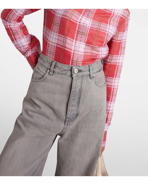 Jeans anchos de tiro alto Loewe de color Gray