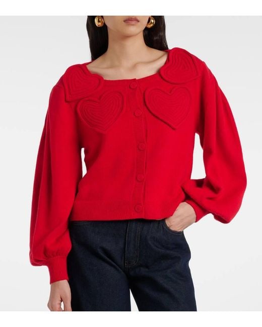 Cardigan Con Aplique De Parche Farm Rio de color Red