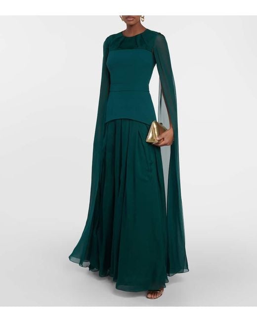 Vestido de fiesta Gloria de crepe Safiyaa de color Green