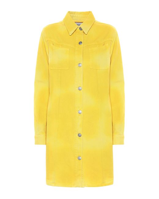 Ganni Yellow Denim Dress