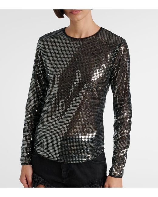 Isabel Marant Black Sequined Top