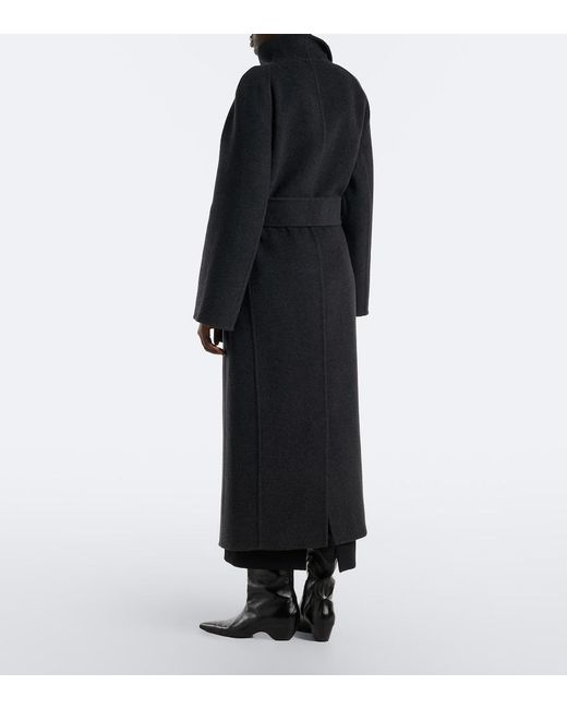Khaite Black Romare Wool Wrap Coat