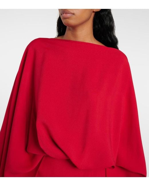 ‎Taller Marmo Red Eolia Crepe Cady Gown