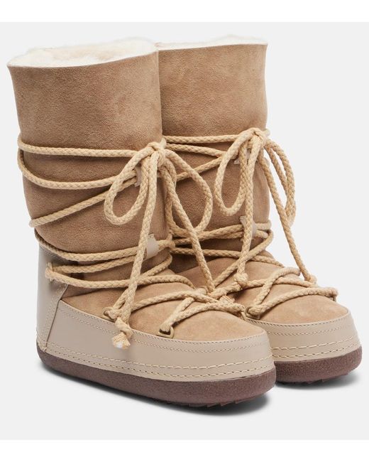 Inuikii Natural Classic Shearling-Lined Suede Snow Boots