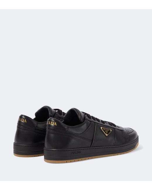 Prada Black Downtown Leather Sneakers for men