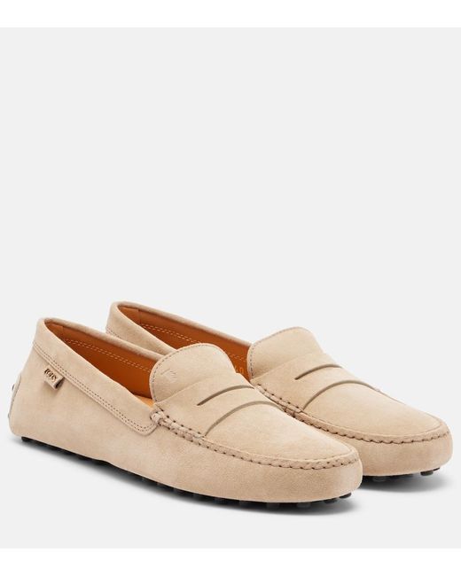 Tod's Natural Gommino Suede Driving Shoes