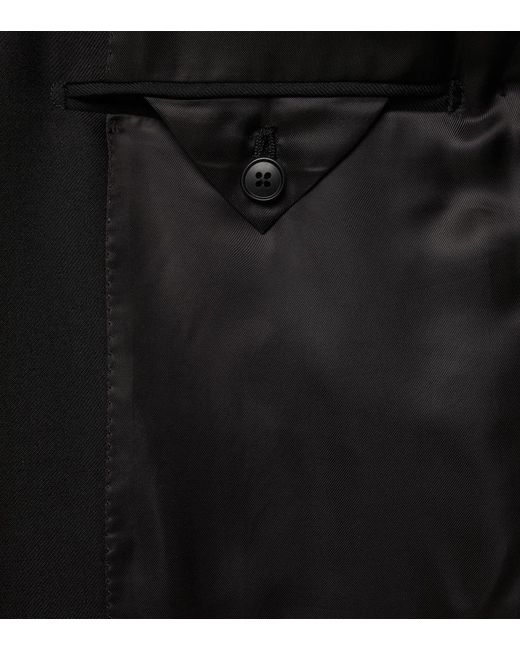 Saman Amel Black Wool Suit Jacket for men