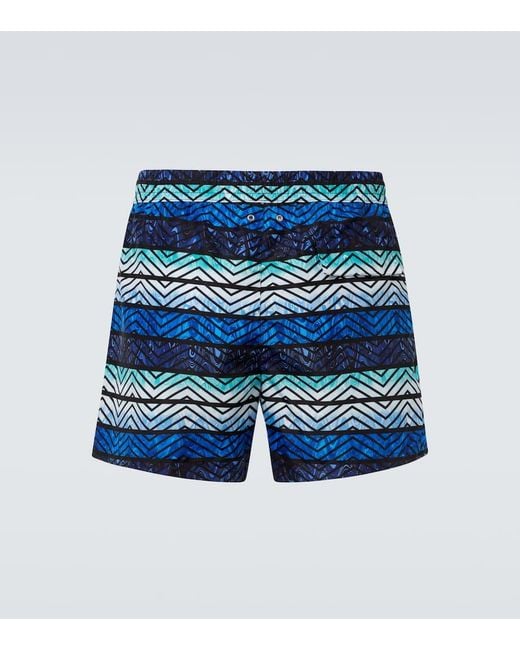 Missoni Blue Zigzag Printed Swim Trunks for men
