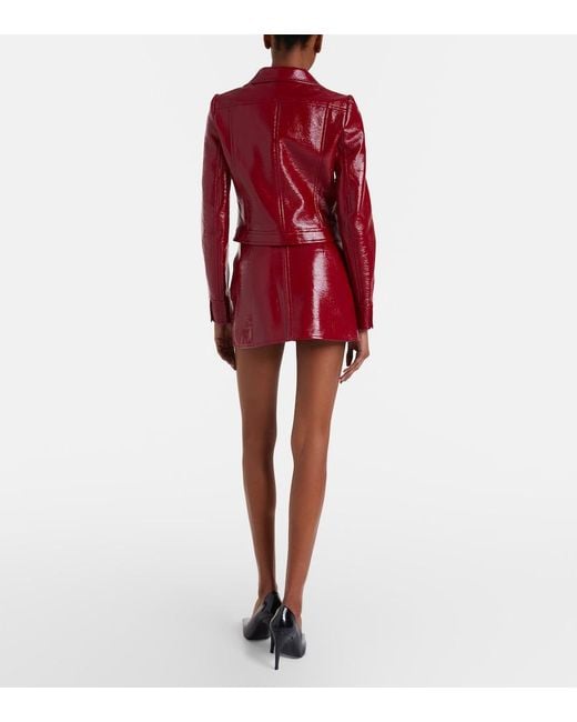 Courreges Red Reedition Vinyl Miniskirt