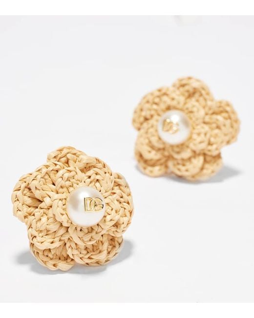 Dolce & Gabbana Metallic Clip-Ohrringe Dg Mit Zierperlen