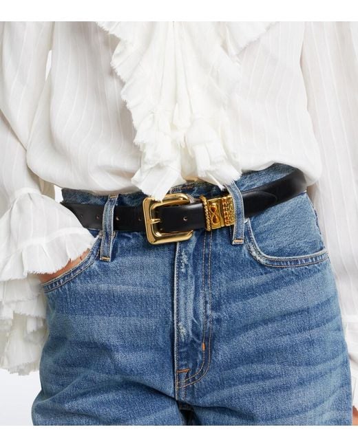 DEHANCHE Black Mara Embellished Leather Belt