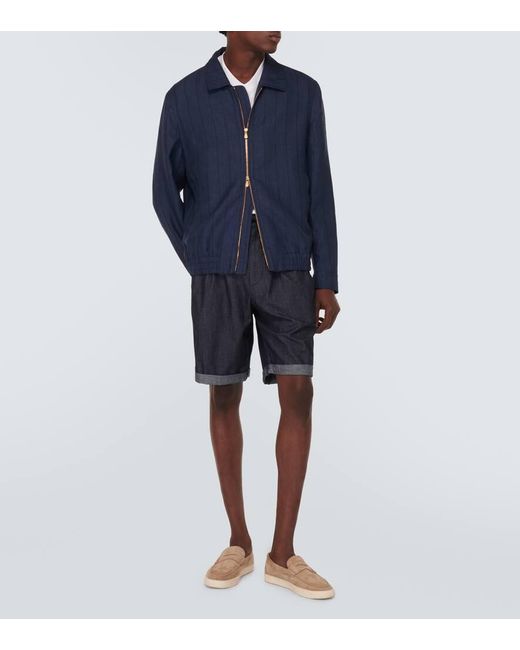 Brunello Cucinelli Bermuda-Shorts aus Denim in Blue für Herren