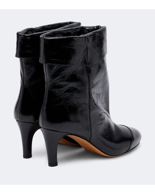 Isabel Marant Black Eldra Leather Ankle Boots