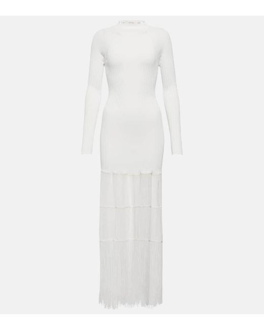 Khaite White Cedar Fringed Maxi Dress