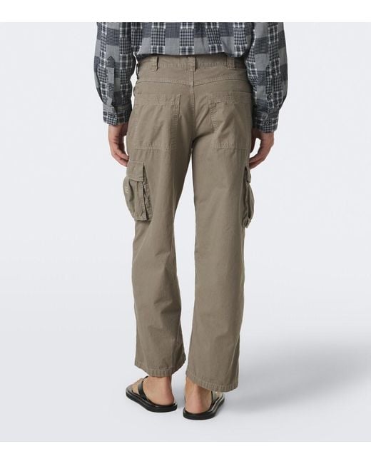 ERL Gray Cotton Seersucker Cargo Pants for men