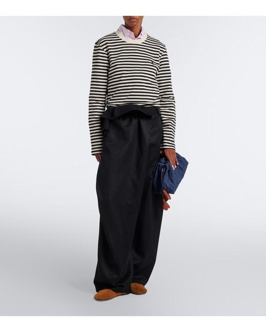 AMI Black Ami De Coeur Striped Cotton T-Shirt