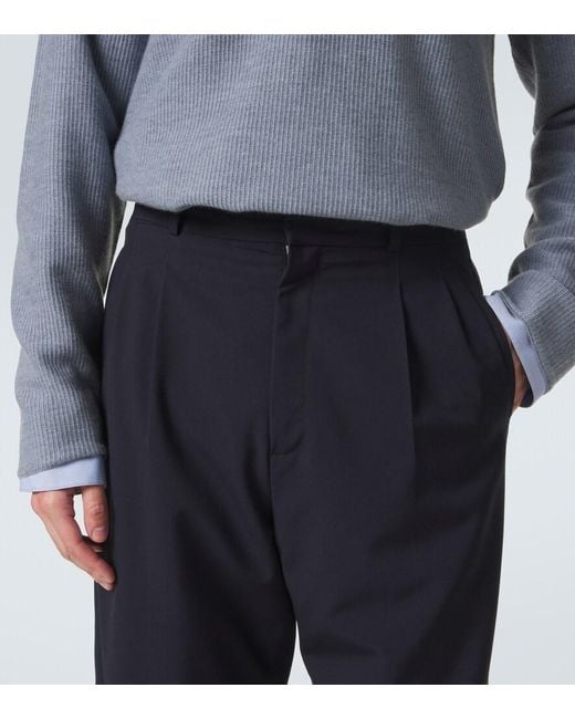 The Row Blue Tarek Virgin Wool Straight Pants for men
