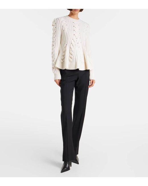 Alexander McQueen Natural Pullover Aus Wolle Und Kaschmir