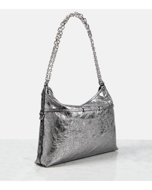 Givenchy Gray Voyou Chain Medium Leather Shoulder Bag