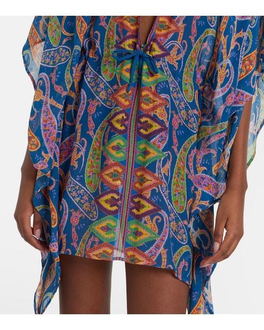 Etro Blue Paisley Beach Cover-Up