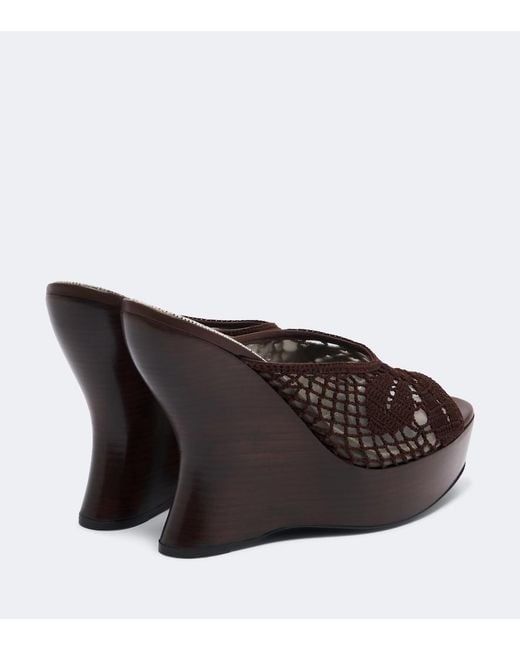 Magda Butrym Black Crochet Wedge Mules
