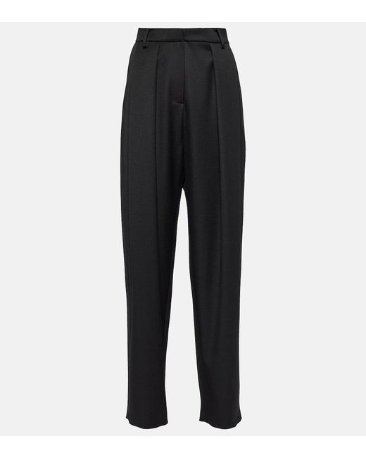 Magda Butrym Black High-Rise Wool Pants