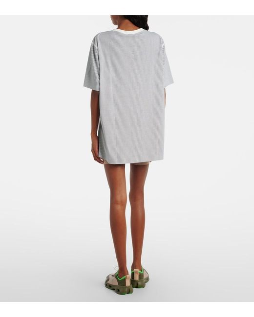Loewe Gray X On Embroidered Striped T-Shirt