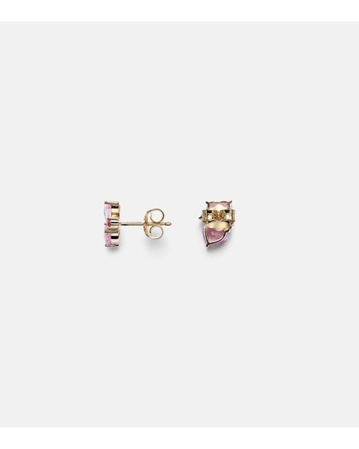 Sydney Evan Pink 14Kt Earrings With Sapphires And Diamonds