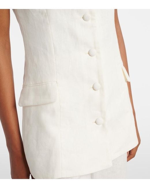 Faithfull The Brand White Jane Linen Vest