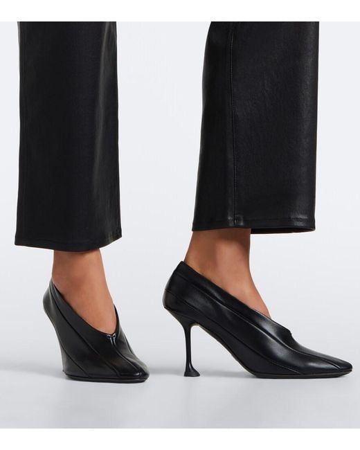 FRAME Black Cigarette Leather Slim Pants