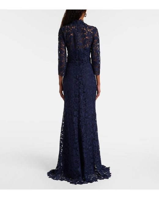 Monique Lhuillier Blue Lace Gown