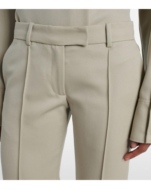 The Attico Natural Low-Rise Wool Straight Pants