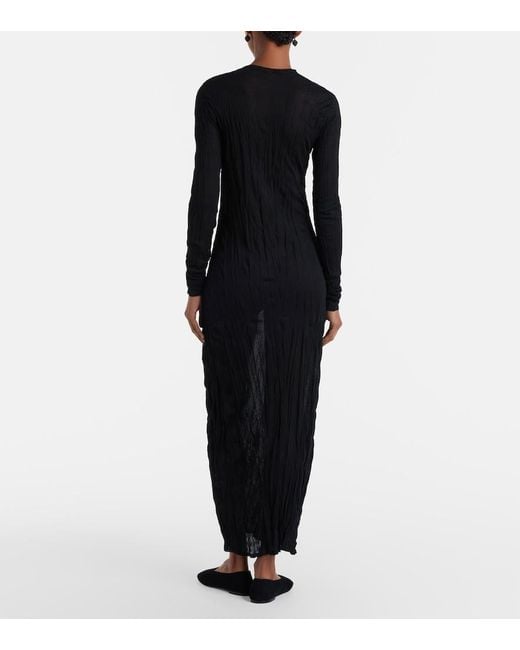 Totême Black Pleated Maxi Dress