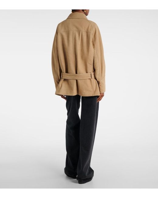 Nour Hammour Natural Buffy Leather Jacket