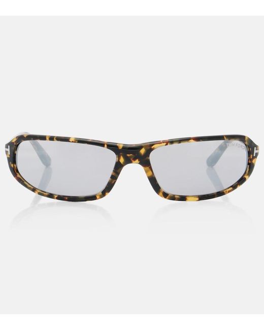 Tom Ford Brown Addison Thin Flat-Top Sunglasses