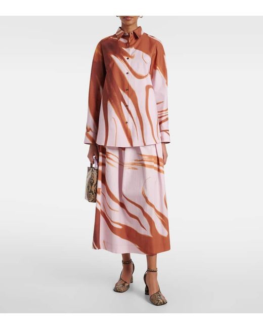 Camisa De Algodon Estampada Dries Van Noten de color Pink