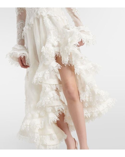 Vestido de fiesta Matchmaker de seda y lino Zimmermann de color White