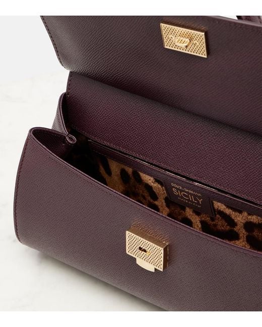 Dolce & Gabbana Purple Tote Bag Sicily Ew Small Aus Leder