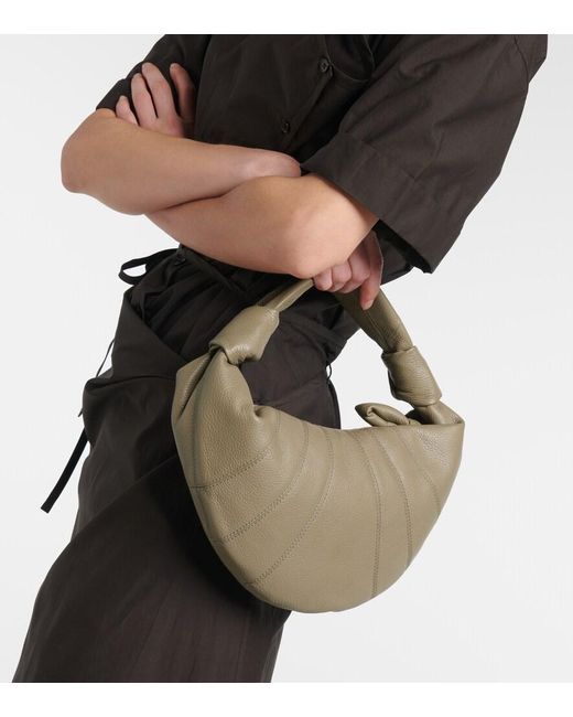 Lemaire Green Fortune Croissant Mini Leather Shoulder Bag