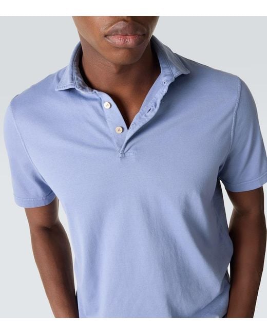 Fedeli Polohemd Zero Aus Baumwoll-Jersey in Blue für Herren