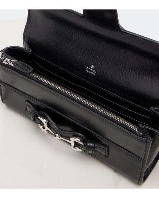 Gucci Black Horsebit Leather Wallet On Chain