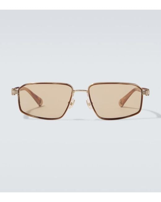 Brunello Cucinelli Brown Jarama Rectangular Sunglasses for men