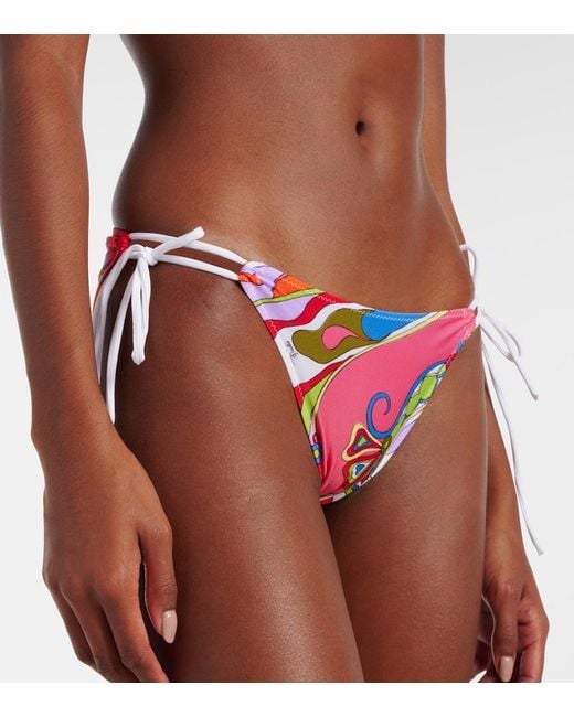 Emilio Pucci White Printed Bikini Bottoms
