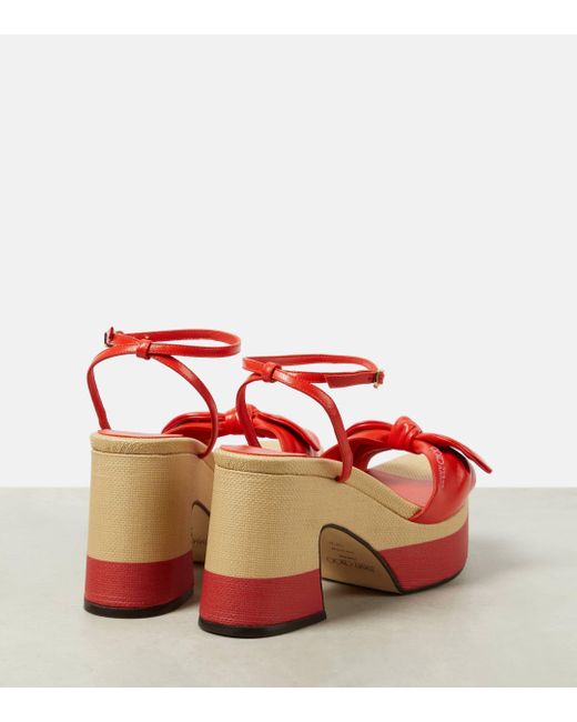 Jimmy Choo Red Ricia 95 Leather Platform Sandals