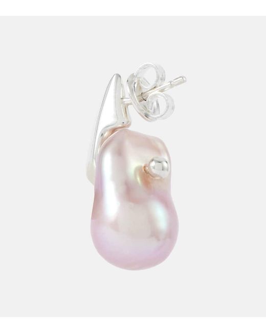 Bottega Veneta Pink Ohrringe Pearl Small Aus Sterlingsilber Mit Barockperlen