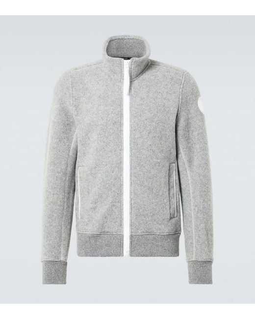 Canada Goose Gray Lawson Wool-Blend Fleece Jacket for men