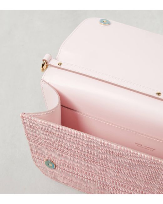 Dolce & Gabbana Pink 3.5 Small Raffia Shoulder Bag