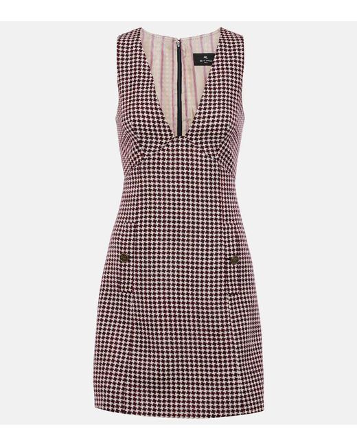 Etro Red Checked Minidress